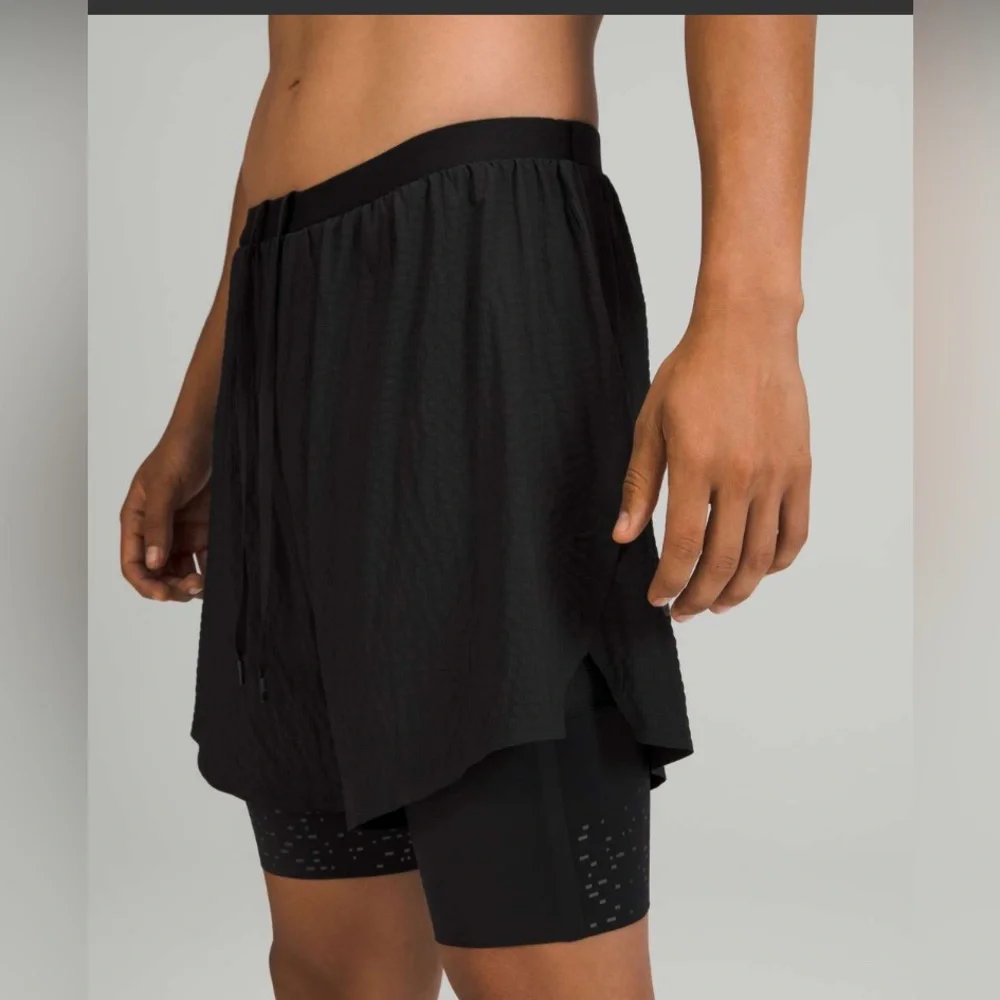 Lululemon Surge Lined Special Edition 6" Men's Black Athletic Shorts, size M. - Picture 2 of 12